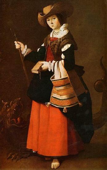 Francisco de Zurbaran Saint Margaret, dressed as a shepherdess. China oil painting art